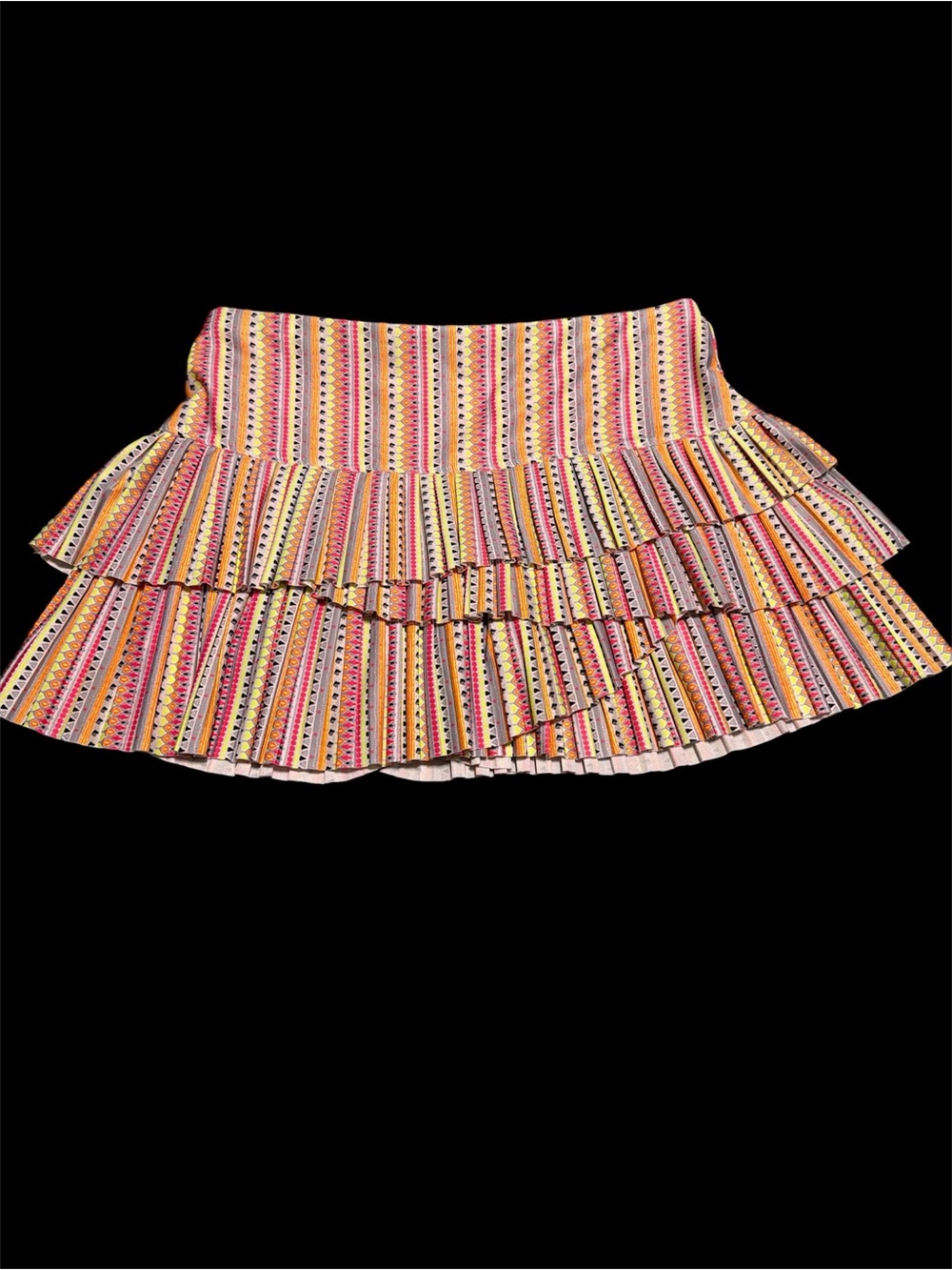 Tiered Mini Skort in Multicolor Stripe
